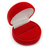 Red Velour Round Ring Jewellery Box