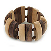 Natural/ Brown Wood Flex Bracelet - 19cm L