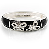 Black And White Enamel Hinged Butterfly Bangle