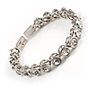 Stunning Bridal Clear Crystal Flex Bangle Bracelet (Silver Tone)