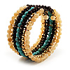 Boho Style Wide Wood&Acrylic Bead Cuff Bracelet