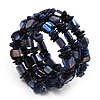 Blue Shell-Composite Coil Flex Bracelet