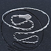 Egyptian Style Hammered Snake Upper Arm, Armlet Bracelet In Silver Plating - Adjustable