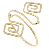 Polished Gold Tone Swirl Squares Upper Arm, Armlet Bracelet - 27cm L - Adjustable