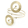 Contemporary Open Cut Circle, Crystal Upper Arm, Armlet Bracelet In Gold Plating - 27cm L