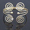 Greek Style Swirl Upper Arm, Armlet Bracelet In Gold Plating - 27cm L - Adjustable