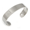 Wide Men Women Copper Magnetic Cuff Bracelet in Silver Finish with Two Magnets - Adjustable Size - 7½" (19cm )