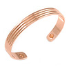 Men Women Copper Magnetic Cuff Bracelet with Two Magnets - Adjustable Size - 7½" (19cm )