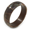 Brown Shell Component Bangle Bracelet - 20cm L/ Large
