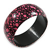 Pink/ Black Wood Bangle Bracelet - Medium - up to 18cm L