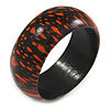 Orange/ Black Wood Bangle Bracelet - Medium - up to 18cm L