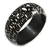 Black/ White Wood Bangle Bracelet