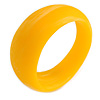 Asymmetric Blurred Yellow/ White Acrylic Bangle Bracelet Matte Finish - Medium Size