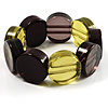 Multicoloured Stretch Resin Bracelet (Lemon, Brown & Black)