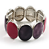 Enamel Oval Stretch Fashion Bracelet (Violet, Purple&Pink)