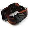 Charming Shell And Wood Stretch Bracelet (Brown & Black)