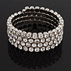 Bridal Clear CZ Wrap Bangle Bracelet - Adjustable