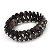 Grey Black Shell Stretch Bracelet - Up to 18cm Length