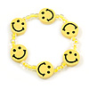Children's Bright Yellow Acrylic 'Happy Face' Bracelet - Adjustable