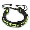 Unisex 'Skull & Crossbones' Neon Yellow Leather Friendship Bracelet - Ajustable