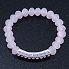 Light Pink Mountain Crystal and Swarovski Elements Stretch Bracelet - Up to 20cm Length