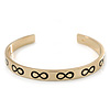 Polished Gold Tone 'Infinity' Slip-On Cuff Bracelet - up to 21cm