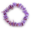 Lavender Shell Nugget Stretch Bracelet - up to 19cm