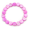 Bright Pink Shell Flex Bracelet - Adjustable up to 20cm L