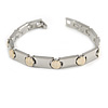 Plated Alloy Metal Ladies Magnetic Bracelet with Gold Tone Circle Motif - 19cm L (Large)