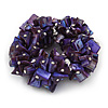 Chunky Inky Purple Shell Nugget Stretch Bracelet - 17cm L