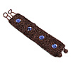 Handmade Boho Style Plum/ Purple Glass Bead Wristband Bracelet - 16cm L/ 2cm Ext