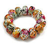 Chunky Wooden Bead Colour Fusion Flex Bracelet (Multicoloured) - M/ L
