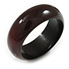 Dark Brown Round Wooden Bangle Bracelet (Natural Irregularities) - Medium Size