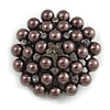 Black Simulated Glass Pearl Corsage Brooch
