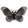 Gigantic Pave Swarovski Crystal Butterfly Brooch (Clear&Black)