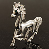 Silver Plated Galloping Horse Brooch
