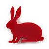 Red Acrylic Bunny Brooch