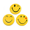 3pcs Happy Smiling Face with Red Heart Lapel Pin Button Badge - 3cm Diameter