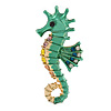 Bright Green/ Gold Enamel Crystal Seahorse Brooch/ Pendant in Gold Tone Metal - 50mm Tall