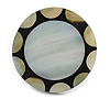 40mm L/Round Sea Shell Brooch/Silver/Black/Beige Shades/ Handmade/ Slight Variation In Colour/Natural Irregularities