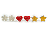 Silver-Tone Heart, Daisy & Star Stud Earring Set