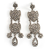 Divine Extravagance Chandelier Earrings (Silver&Clear)