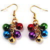 Gold-Tone Multicoloured Metal Bead Drop Earrings