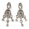 Stunning Clear Swarovski Crystal Chandelier Earrings (Silver Tone)