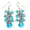 Light Blue Acrylic Bead Drop Earrings - 5cm Length