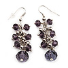 Light Purple Acrylic Bead Drop Earrings - 5cm Length