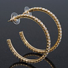 Clear Crystal Hoop Earrings In Gold Plating - 5cm Diameter