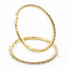 Clear Crystal 'Hoop' Earrings In Gold Plating - 5cm D