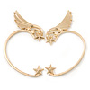 One Pair Wing & Star Ear Hook Cuff Earring In Gold Plating