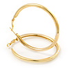 Large Classic Polished Gold Tone Hoop Earrings - 50mm Diameter